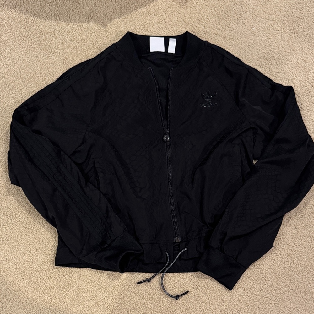 adidas Women's Black Zip-Up Bomber Jacket